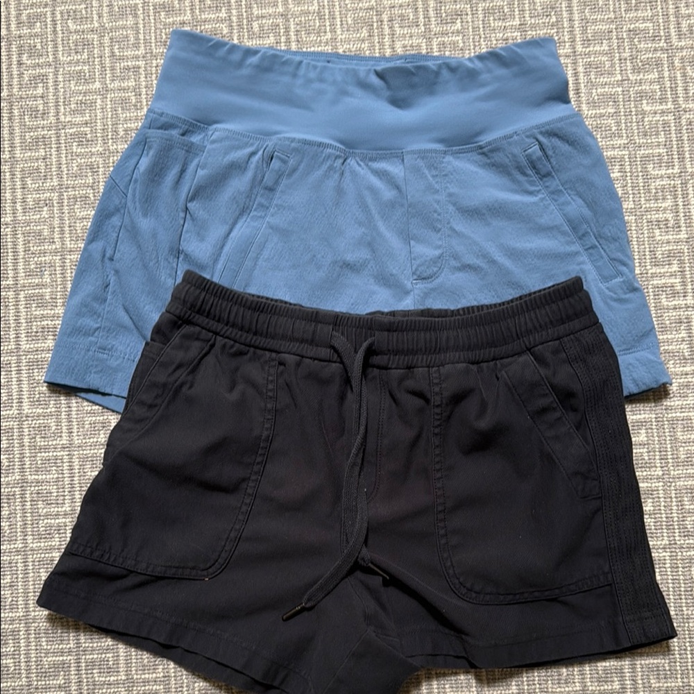Athleta Athletic Shorts Blue and Black Performance Fit
